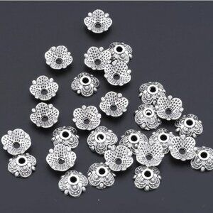 Dotted Flower Holder Flower Holder Bead Cap  Zinc Alloy Spacer 20pcs